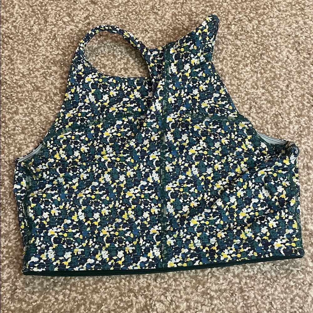 Outdoor Voices Floral Print Racerback Crop Top - Picture 2 of 4